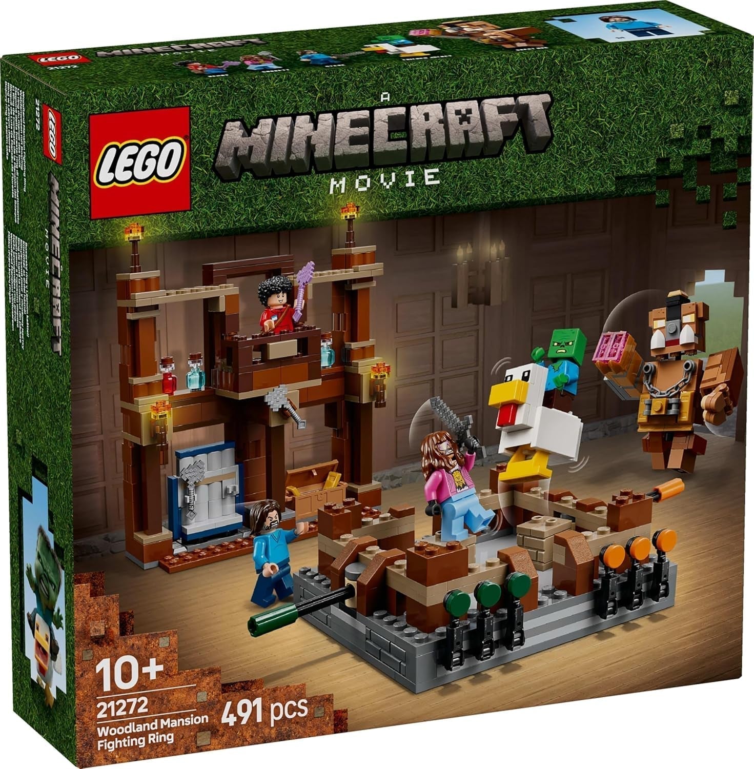 LEGO Minecraft Maniero nella foresta con ring da boxe - Set da gioco con zombi e Oberborst - Giocattolo da costruzione interattivo con attrezzatura e binari - Regalo per ragazzi e ragazze 10+ - 21272 Set da costruzione Besuche den LEGO-Store