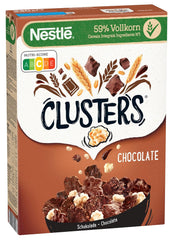 Nestlé CLUSTER Cioccolato, Cereali realizzati con il 59% di cereali integrali, con cioccolato e mandorle, contiene vitamine, calcio e ferro, 1 confezione (1 x 330g)