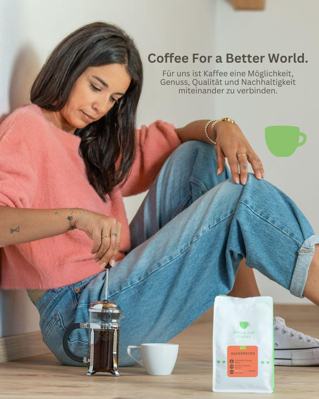 Coffee - Hausfreund I 70% Arabica, 30% Robusta I Kaffeebohnen 1kg I ideal für Moka Kanne, Siebträger und Vollautomat mit schokoladig, nussigen Nougat Aromen I dunkle Röstung