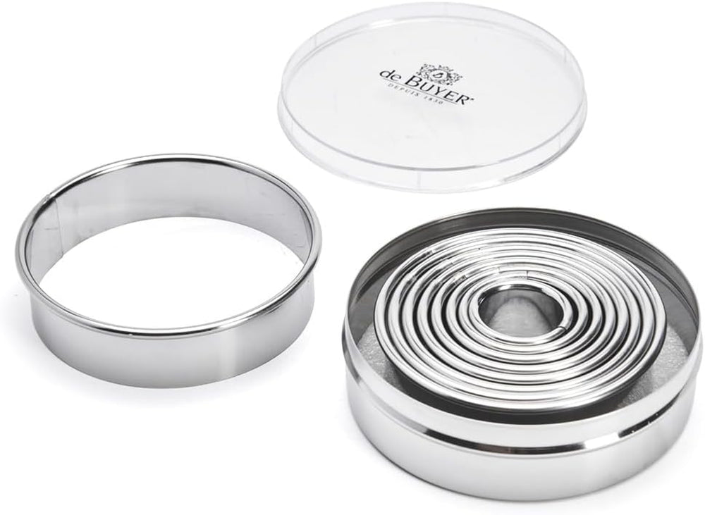 DeBuyer 3323.00N Recipiente cu 9 forme rotunde pentru biscuiți, silicon, gri, 13,2 x 13,2 x 4 cm