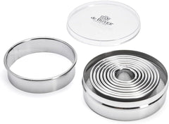 DeBuyer 3323.00N Recipiente cu 9 forme rotunde pentru biscuiți, silicon, gri, 13,2 x 13,2 x 4 cm