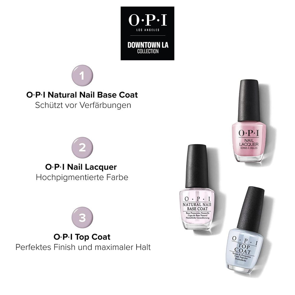 OPI Downtown LA Collection - Nail Lacquer (rosa su tela - Durata fino a 7 giorni - smalto per unghie a lunga tenuta con pennello ProWide extra largo per unghie perfette