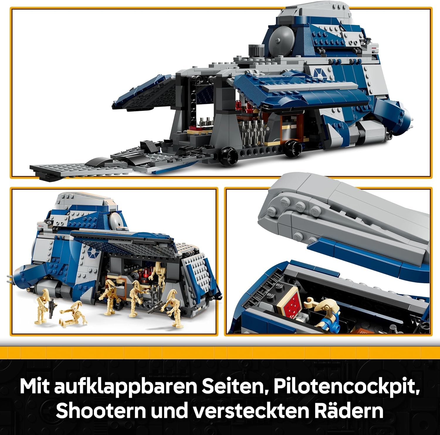 LEGO Star Wars: The Clone Wars MTT der Separatisten in der Schlacht von Felucia - Spielzeug mit Lichtschwert - Kinder Geschenk für Jungen und Mädchen - Modellbau zum Ausstellen und Sammeln - 75435