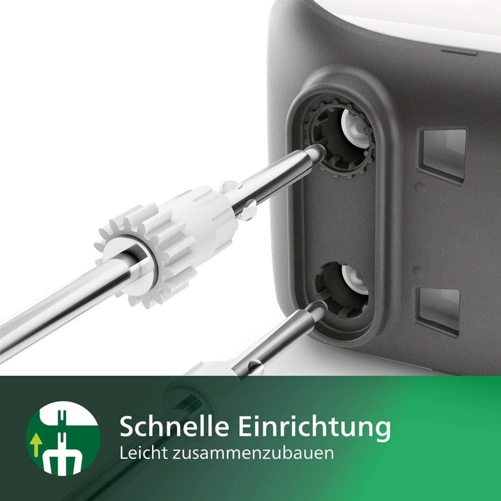 Philips Miscelatore manuale, 450 W, 5 Geschwindigkeiten più Turbo, Bianco/Grigio (HR3741/00) Cucina Naty Shop