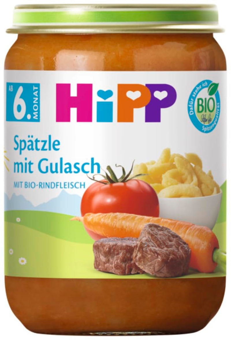 Menu Hipp Bio dai 6 mesi, spätzle di pasta con gulasch, 220G, conf. da 6 (6X220G) Mamma e Bambino Naty Shop Default Title
