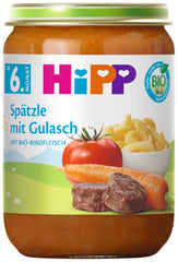 Menu Hipp Bio dai 6 mesi, spätzle di pasta con gulasch, 220G, conf. da 6 (6X220G) Mamma e Bambino Naty Shop Default Title