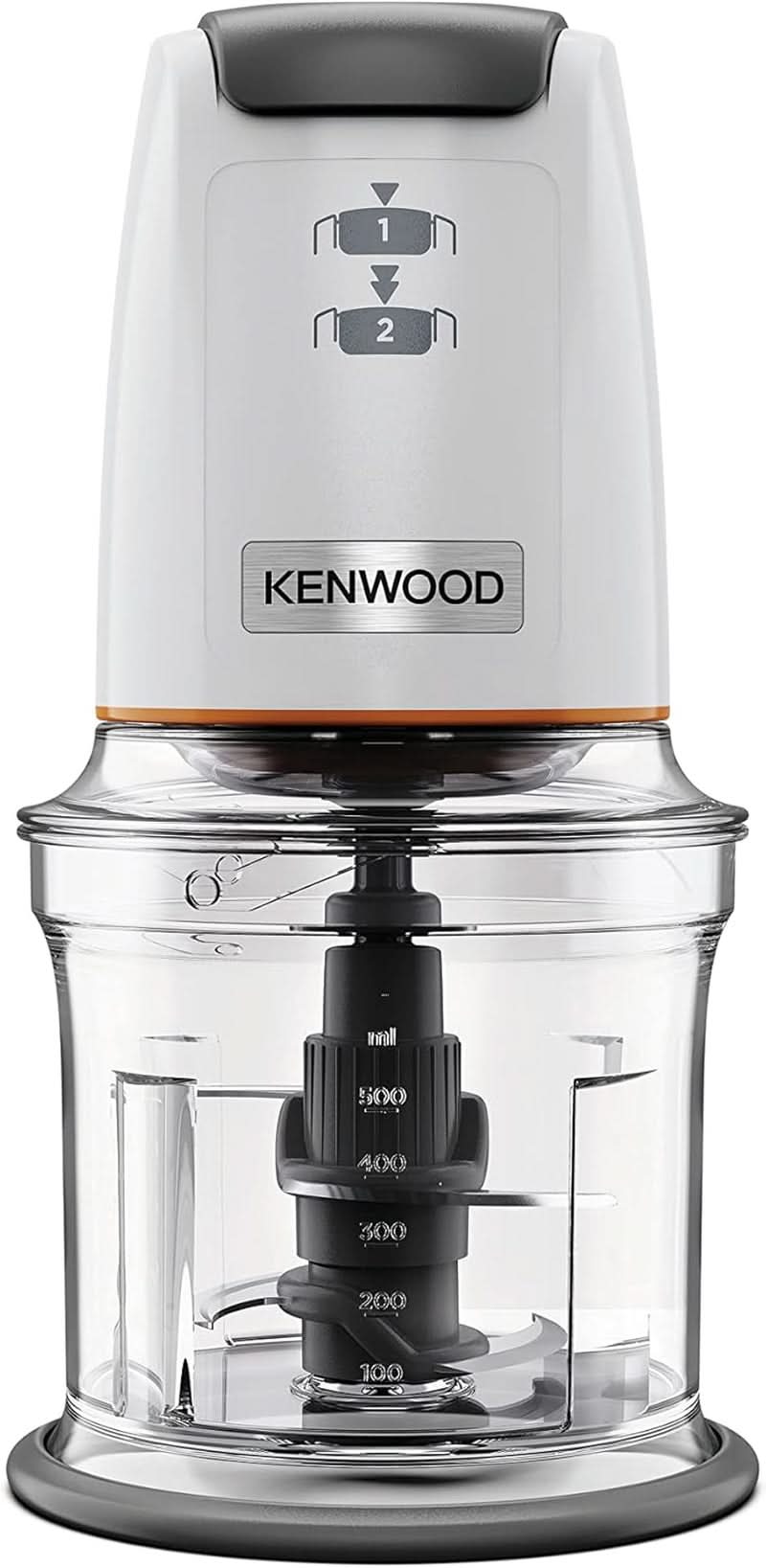 Kenwood Easychop CHP61.000WH, Zerkleinerer Mit Vier Klingen, Schüssel 0.5 L, Druckantrieb, 2 Geschwindigkeiten, Rutschfester Ring, Spülmaschinenfest, Eisbrecher, 500 W, Weiß Kitchen Naty Shop