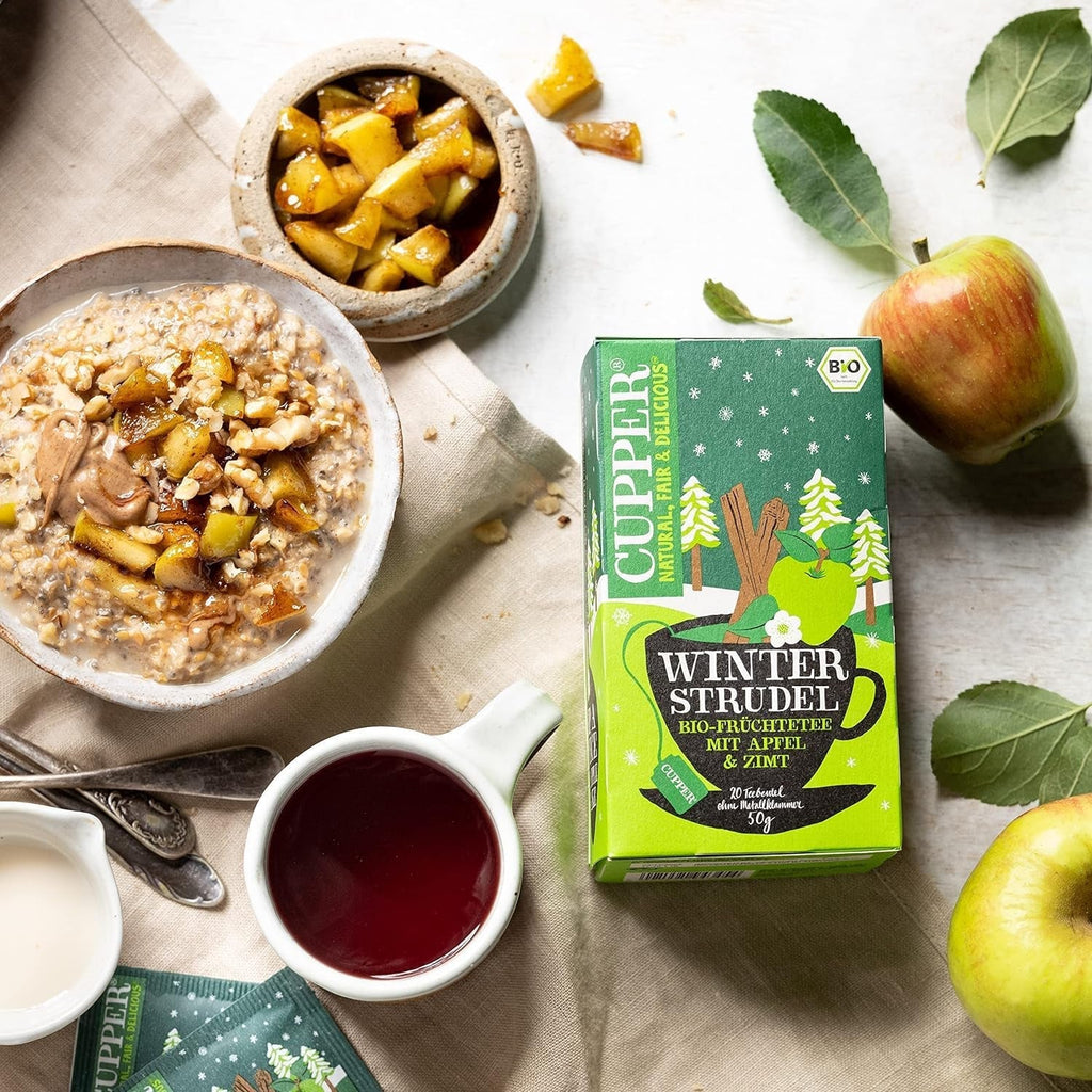 Cupper Ceai de fructe organic „Winter Strudel”, 20 pliculețe de ceai nealbite, ecologic, comerț echitabil