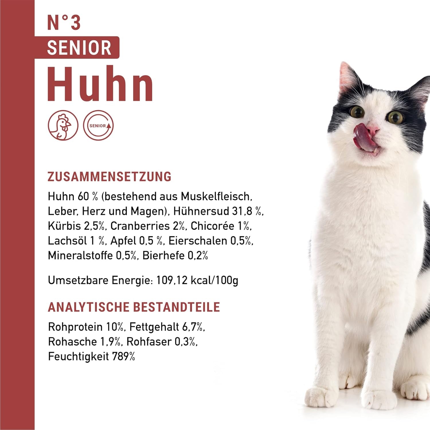 catz finefood Senior Collection Katzenfutter nass - Premium Nassfutter für Ihre Senior Katze - getreidefrei, ohne Zucker, hoher Fleischanteil, Vitamine & Mineralien (6 x 200g Dose)