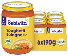Pasti dai 5 mesi in poi: Spaghetti alla Bolognese, 190g, conf. da 6 (6x190g)