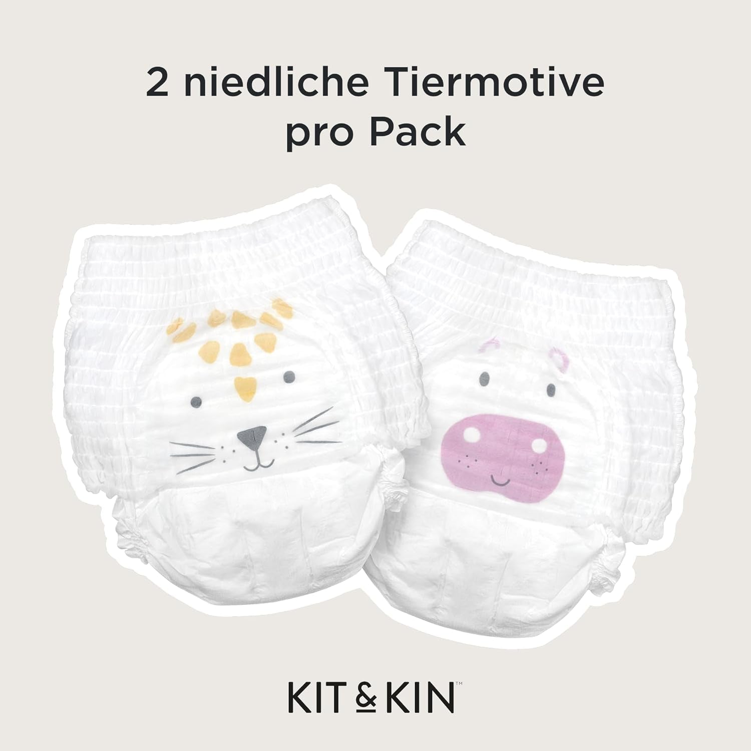 Kit & Kin Pannolini ecologici Premium, taglia 4 (9-16 kg), 132 pannolini, a base vegetale e ipoallergenici, protezione affidabile dalle perdite, vegani e cruelty free