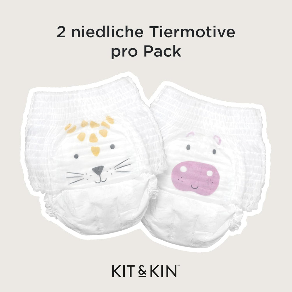 Kit & Kin Pannolini ecologici Premium, taglia 4 (9-16 kg), 132 pannolini, a base vegetale e ipoallergenici, protezione affidabile dalle perdite, vegani e cruelty free