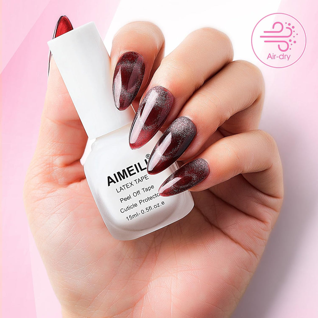 AIMEILI Latex Peel off Tape Nagellack Korrektor Hautschutz Fingerschutz Für Nail Art Palisade Geruchlos Weiß 15Ml