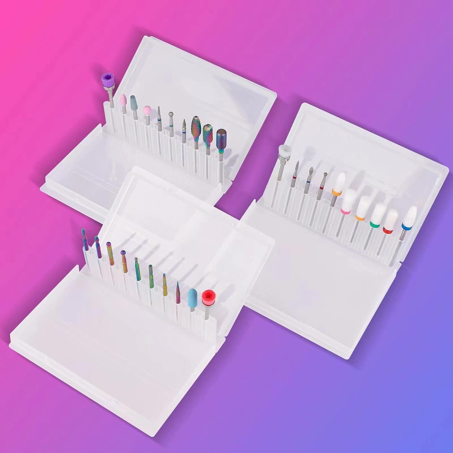 Depvko 30 Stück Nagelfräser Aufsätze Bits, 3/32'' Keramik Bohrer Für Nägel Acryl Diamant-Nagelhaut-Efile-Hartmetall-Entferner Für Zuhause Salon Gel, Maniküre Pediküre-Werkzeuge (Inklusive 3 Etueln)