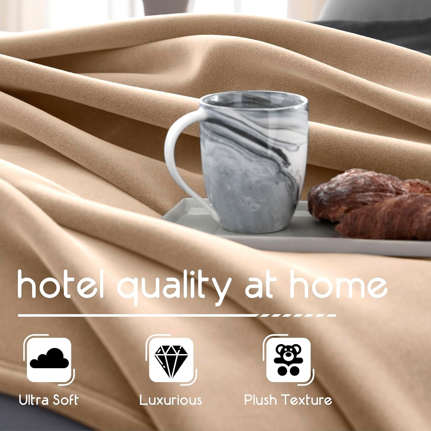 Vellux Original doppio soffitto, colore marrone chiaro. Piumini e trapunte Naty Shop