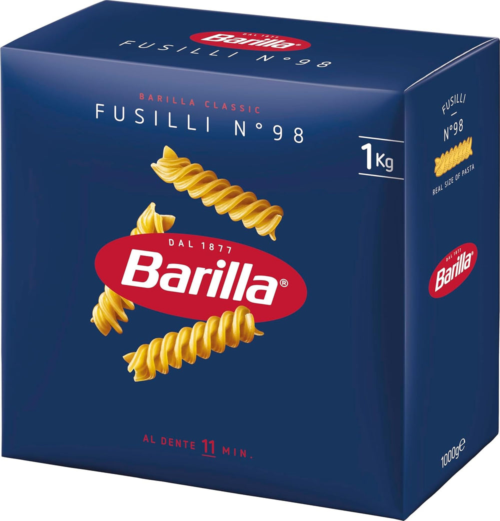 Pasta Barilla Classico Fusilli n. 98, di grano duro di alta qualità, sempre al dente, 1 kg