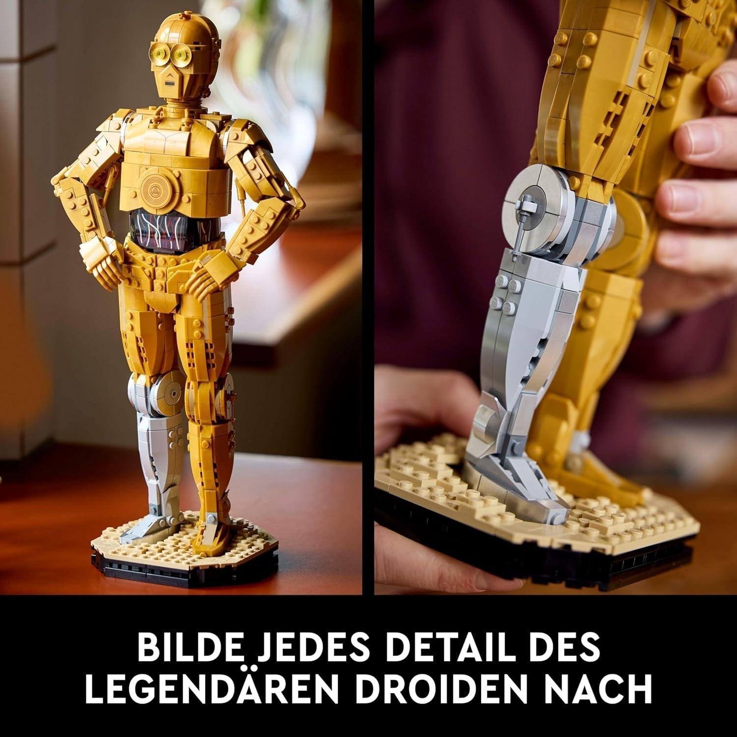 LEGO Star Wars C-3PO B, Droide costruibile, Modello da collezionare, costruire ed esporre, Idea regalo nostalgica per adulti e fan, Pezzo da collezione, Fantasy Playset 75398 Building Sets Besuche den LEGO-Store
