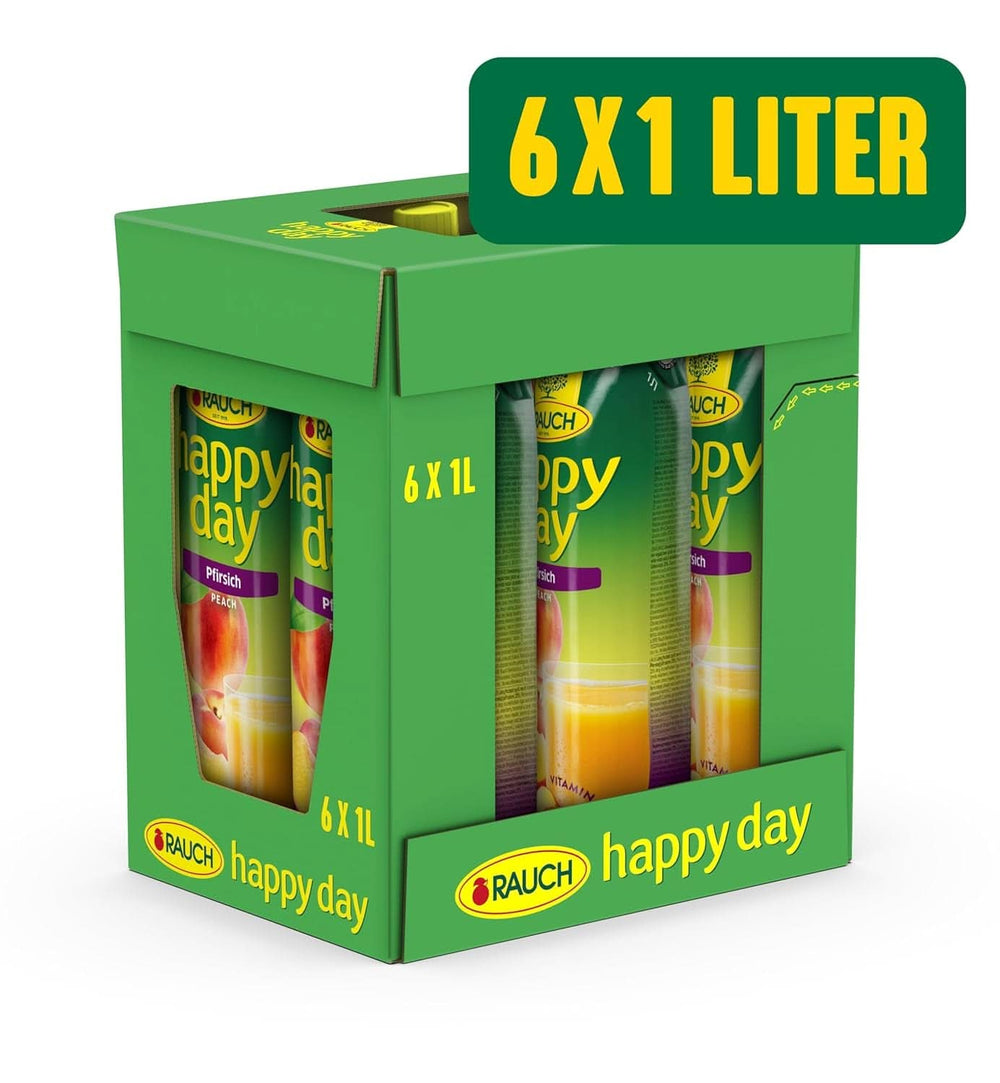 Rauch Happy Day Pesca | Dai frutti maturati al sole | 6 x 1 litro, Tetra Prisma Bevande analcoliche Naty Shop