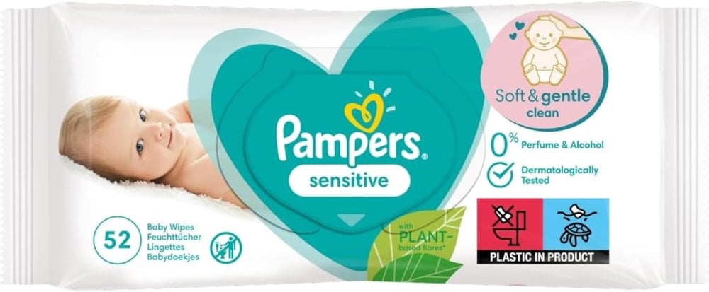 Salviette per neonati Pampers Sensitive, confezione da 15 da 80 salviette, 1200 salviette per neonati, pulizia delicata 2 in 1 e protezione della pelle
