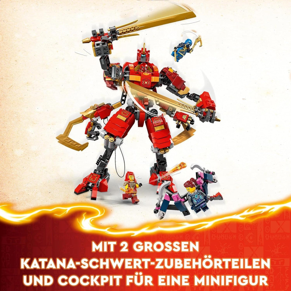 LEGO NINJAGO Kai's Ninja Climbing Mech Set, giocattolo Ninja con action figure costruibile e 4 mini figure, set avventure per bambini, regalo di compleanno per ragazzi e ragazze di 9 anni 71812 Set da costruzione Beuche den LEGO-Store