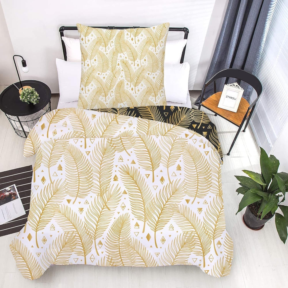 Biancheria da letto per bambini, ragazzi, vari modelli, con cerniera, in microfibra di poliestere Biancheria da letto - bambini Naty Shop Foglie 135X200 Cm + 80X80 Cm