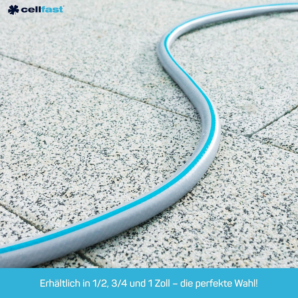 Furtun de grădină CELLFAST, furtun de apă cu 3 straturi pentru grădină, armare durabilă cu fire, furtun flexibil pentru irigații, rezistent la UV, anti-alge, 3,4 inch, lungime 20 metri