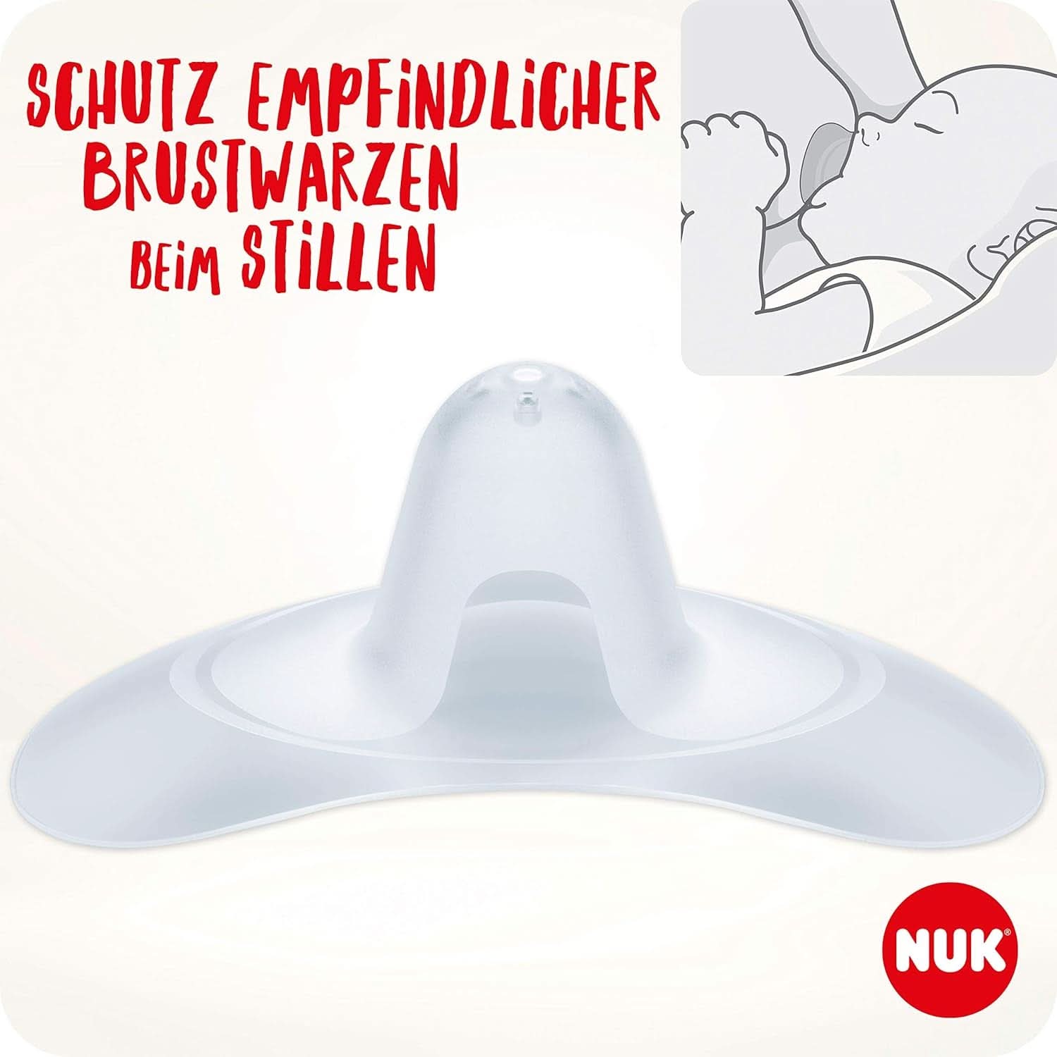 NUK Stillhütchen | Brusthütchen Zum Stillen | Schützt Vor Wunden Brustwarzen | Dünnes Silikon | Taglia M (20Mm) | Compreso Schutzdose | 2 Stück Alimenti per bambini e Accessori per l'allattamento al seno Naty Shop