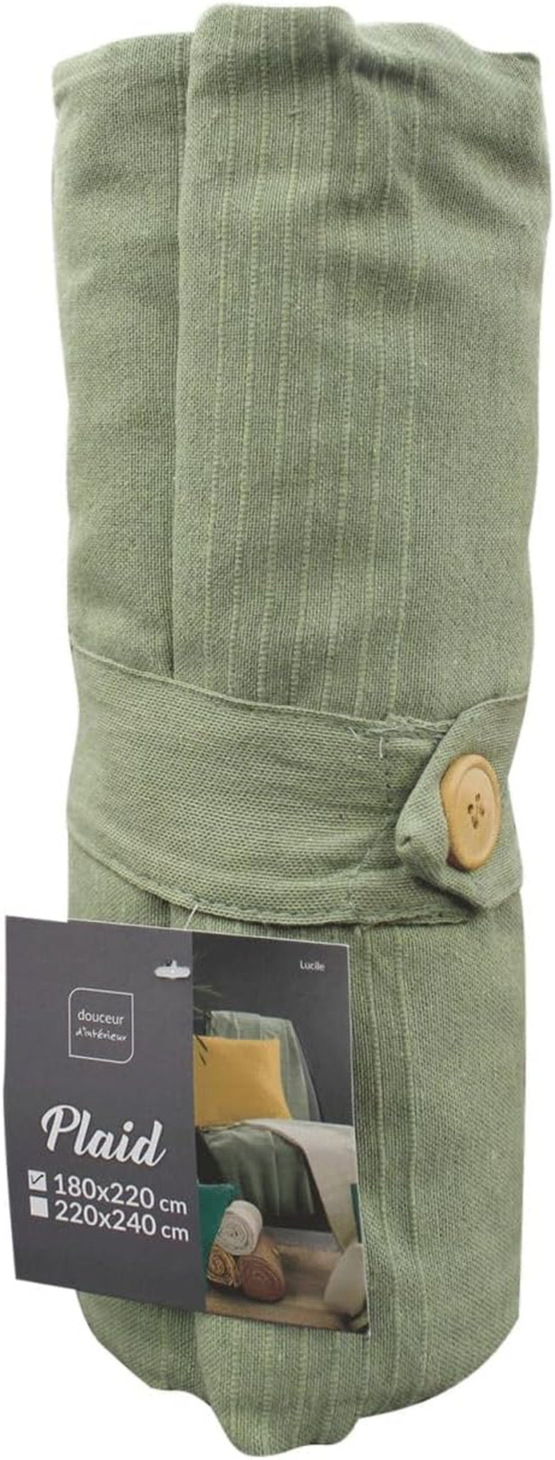 Douceur D'Intérieur, Coperta (220 X 240 Cm) Lucile Curry, Policotone, Letti e coperte Unicolor Douceur d'Intérieur Sage 180 X 220 Cm