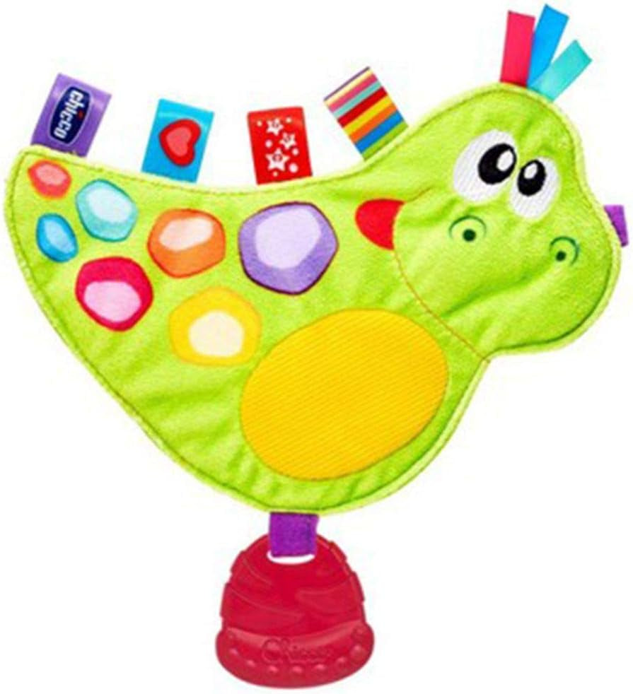 Chicco Easy Grab Turtle Toy, jucărie moale pentru bebeluși cu clopoțel, oglindă, inel din plastic și mărgele, ușor de prins, promovează dezvoltarea abilităților tactile și vizuale, 0-18 luni Jucarii Bebe Naty Shop Multicolor