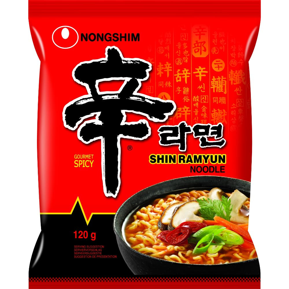 Nongshim - Noodles istantanei Shin Ramyun - Confezione multipla (20 x 120 g) - Il design del prodotto può variare