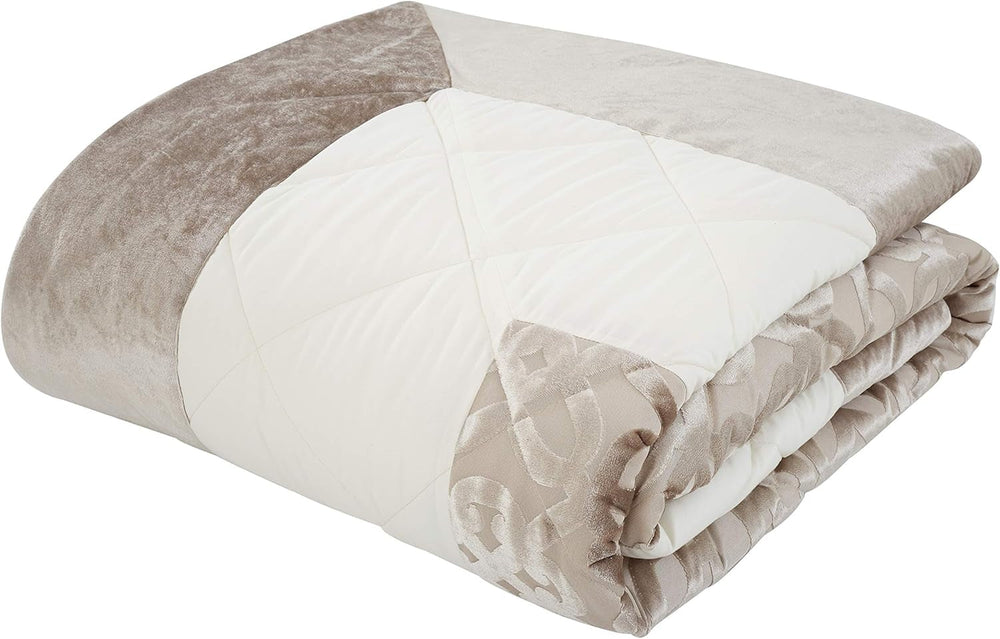 Catherine Lansfield Velluto Taglio Lattice, Naturale, copriletto - 220X230Cm Catherine Lansfield Letti e Coperte