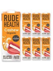 Rude Health 6 x 1 litro Bio-Cashew-Drink, 100% naturale Bio-Getränk, glutenfrei, ungesüßt, preisgekrönt, gesund & vegan, 100% recycelbare Verpackung