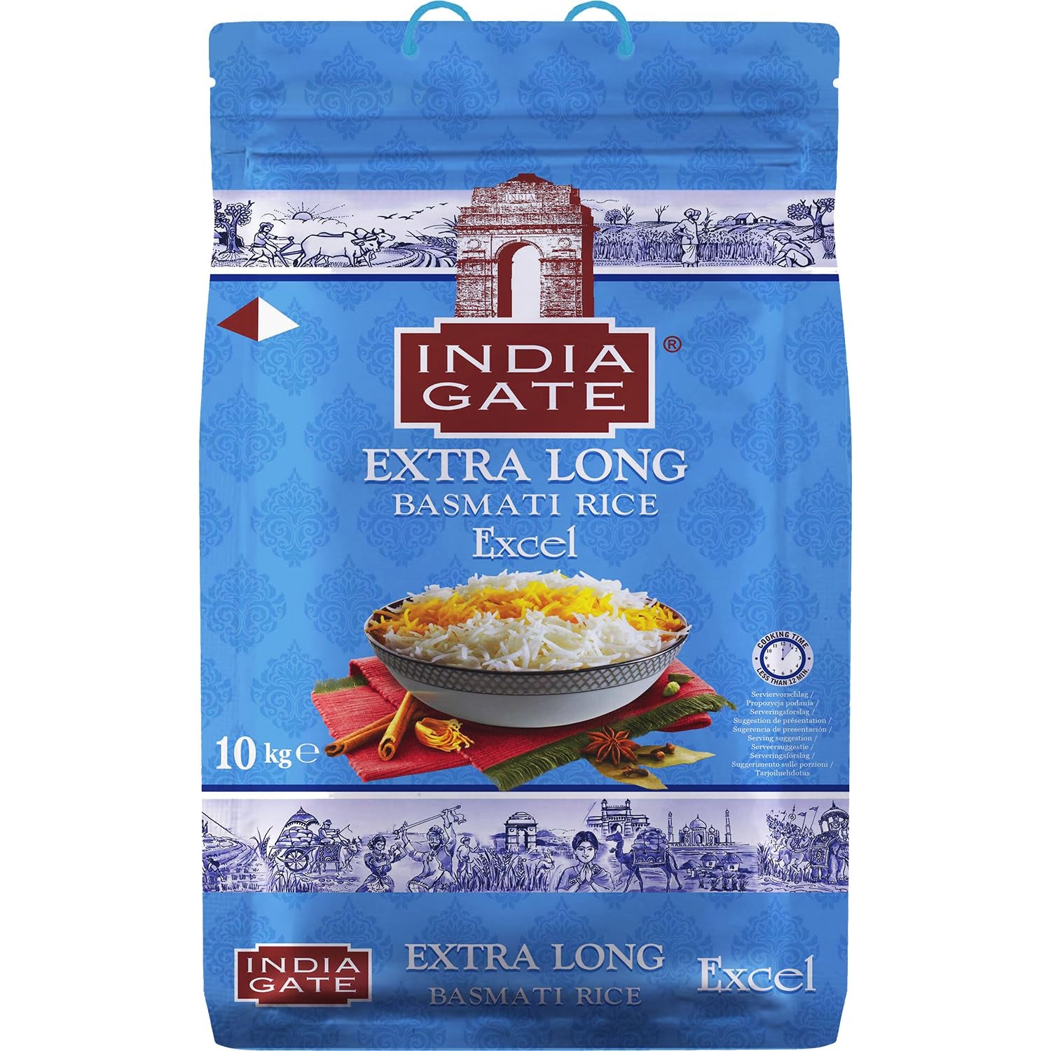 INDIA GATE Riso Basmati Premium – Riso fine a grana lunga, aromatico proveniente dall'India, a grana lunga fine (1 x 5 kg)