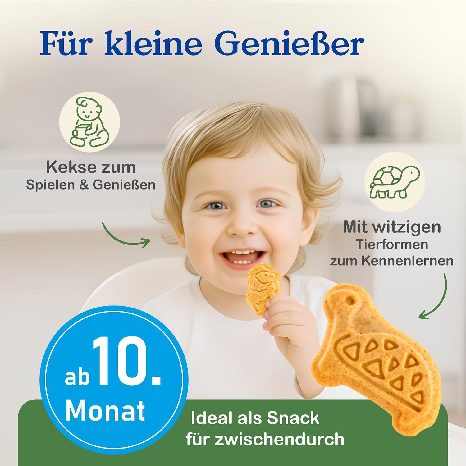 Biscotti Croccanti Biologici con Alac Alete (4 x 125g) - Biscotti Croccanti Alac per neonati, senza olio di palma, dai 10 mesi