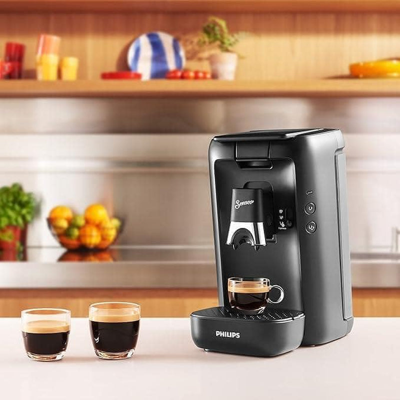 Espressor cu capsule PHILIPS Senseo Maestro – Tehnologie Intense Plus, Espresso de înaltă calitate, Design ecologic, Rezervor de apă de 1,2 l, Funcție Memo, Indicator de detartrare (CSA260/60)