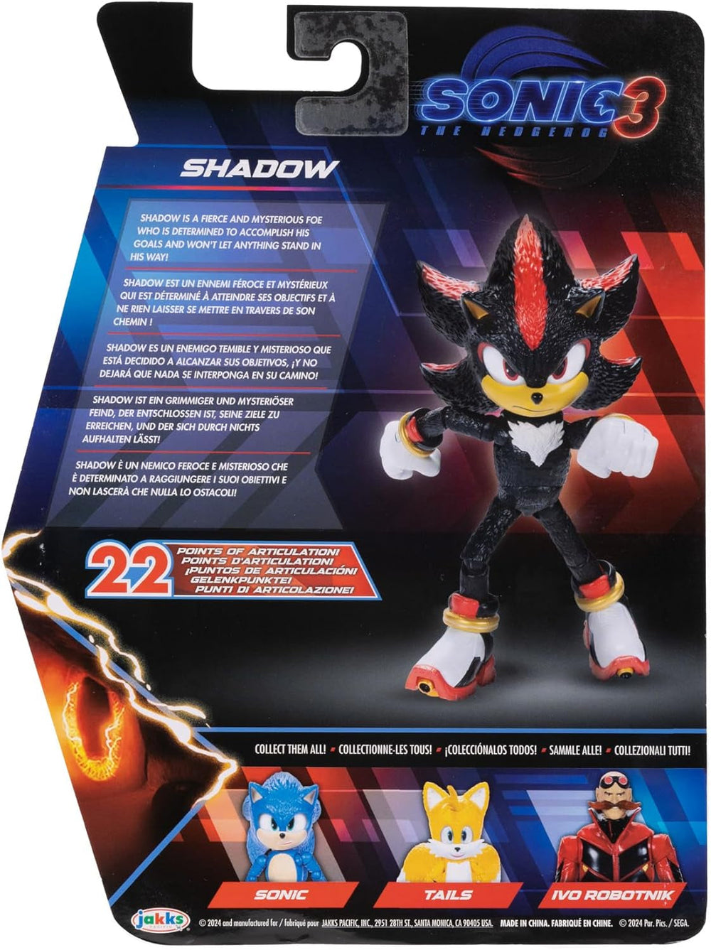 Sonic 3 Movie 12,7 Cm Action Figures Shadow Action figures Naty Shop