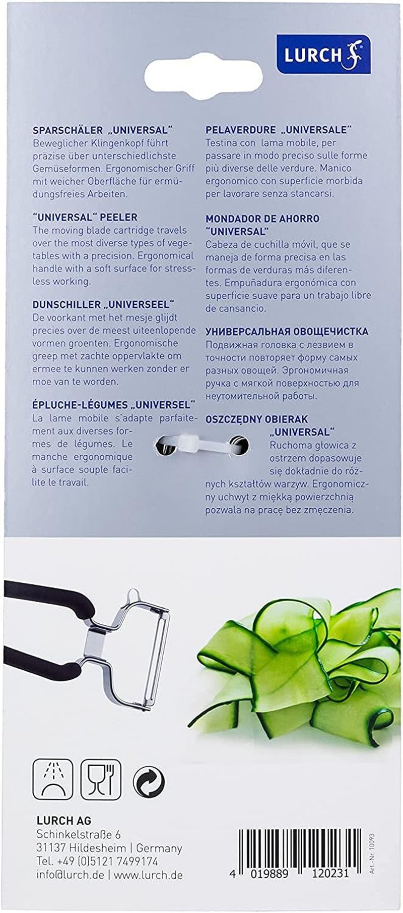 Pelapatate Lurch Economy in acciaio inox con testa a lama Pelapatate per mobili Naty Shop