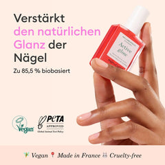 MANUCUIST Nail Care Repair Active Glow Raspberry (Rosa) a base biologica: Mandorla Dolce, Lampone, Smalto Nutriente e Lucido, Effetto Rosa Trasparente - Smalto Nude
