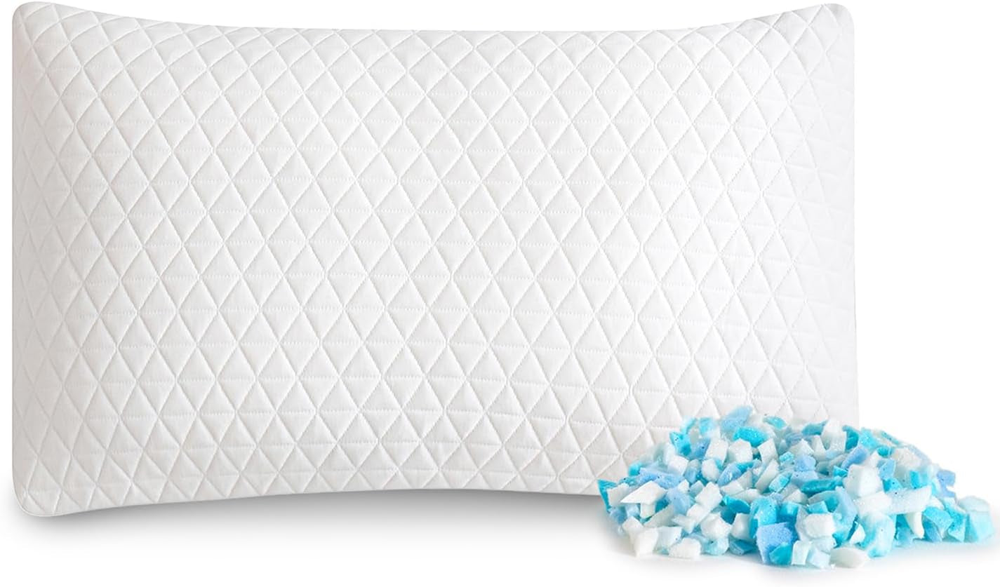 Pernă EGO HOME din spumă cu memorie 40x80 cm cu spumă cu memorie mărunțită - Pernă respirabilă, ergonomică pentru susținerea gâtului, pentru cei care dorm pe o parte, pe spate sau pe burtă - Certificată Oeko-Tex - Husă lavabilă