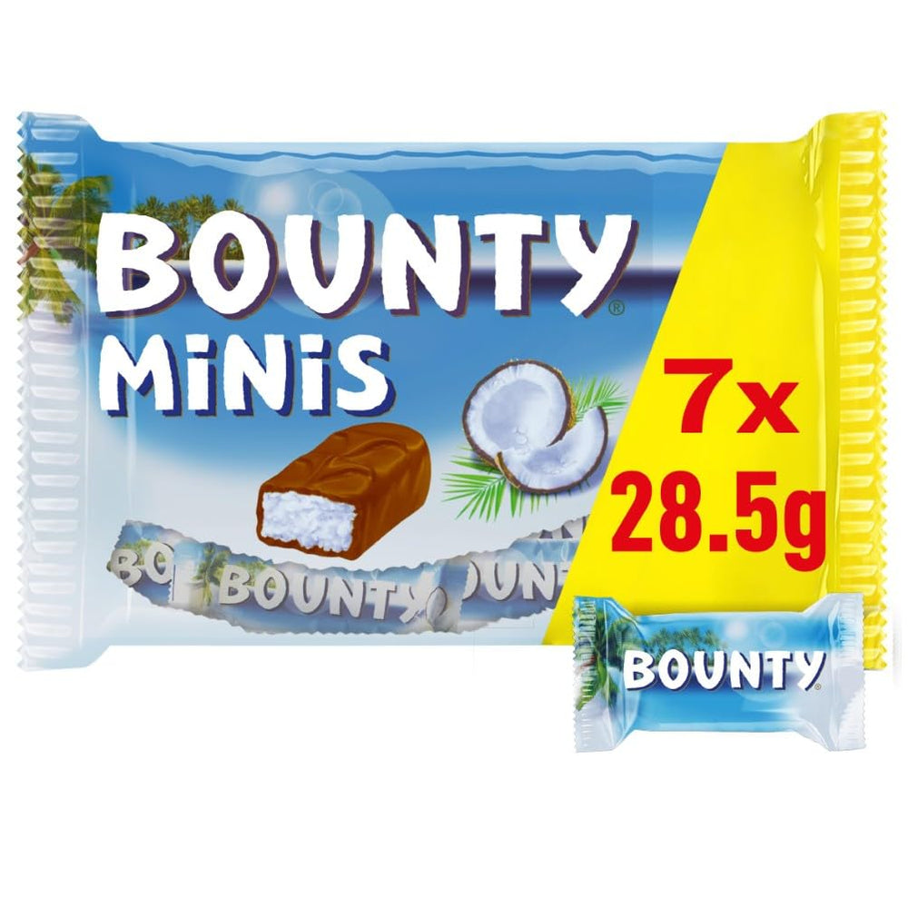 Confezione sfusa di cioccolato Bounty Minis, mini barrette di cioccolato al cocco fine, 227 g, idea regalo di cioccolato, confezione sfusa di cioccolato