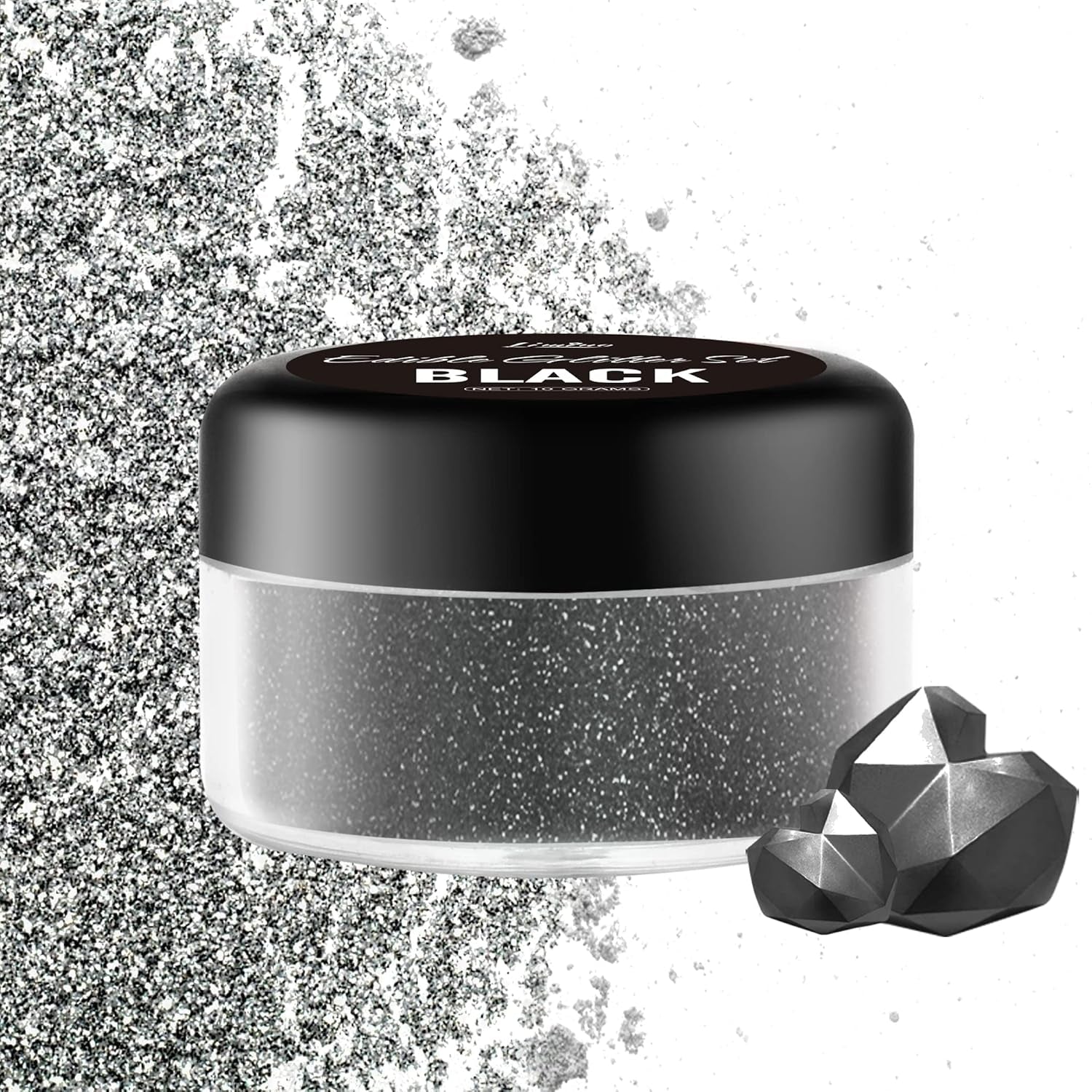 Glitter commestibili, 10 grammi, vari colori Glitter Naty Shop Nero