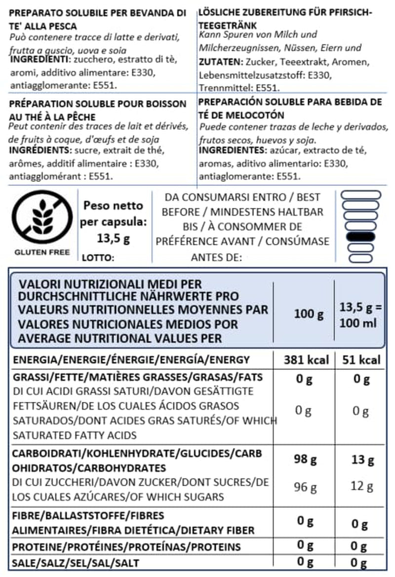 Caffè Vulcanus - 60 capsule amestec de ceai, aromă: ceai englezesc, ceai de piersici, ceai de lămâie și ceai de fructe de pădure - capsule compatibile cu Nescafe Dolce Gusto