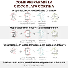 Cioccolata calda Cortina CROSTATA AL CIOCCOLATO AMARO, 15 buste X 30 grammi Cacao e Cioccolata Calda Naty Shop
