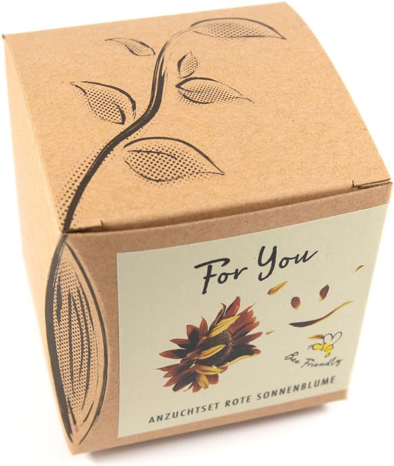 Kit regalo per la coltivazione delle piante - Sunflower Sunset, inclusi vasi, substrato e istruzioni per la coltivazione