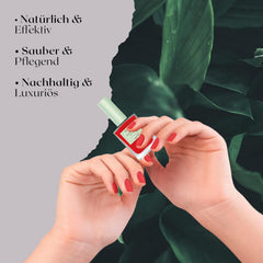 Smalto rosso ad asciugatura rapida (Poppy Red) - smalto naturale con formula vegana - traspirante, sostenibile e di lunga durata, 14 ml