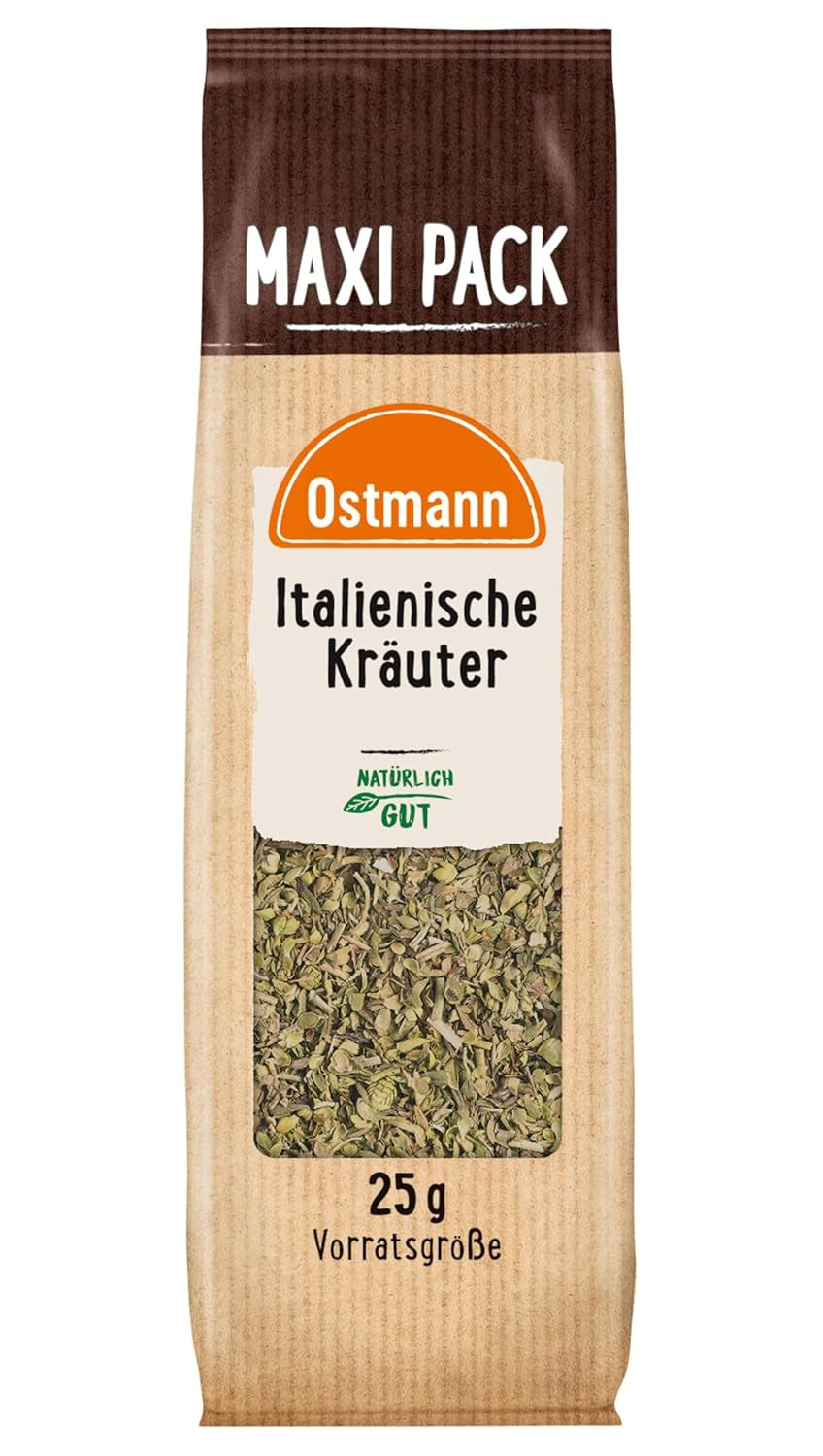 Ostmann Gewürze - Italienische Kräuter gerebelt | Kräutermischung mediterraneo per Würzen von Tomatensauce, Gemüse- und Fleischgerichten | 25 g nel Vorteilsbeutel