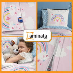 Aminata Kids Biancheria da letto per bambini, arcobaleno, reversibile Biancheria da letto - bambini Naty Shop