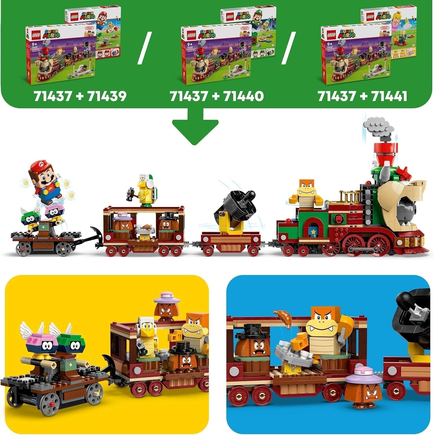 LEGO Super Mario Express Il treno Bowser per bambini Playset avventura con Hammer Brother 2 Gumbas e 2 parapunture Regalo Nintendo per ragazzi e ragazze Giocatori 71437 Set da costruzione Acquista dal negozio LEGO