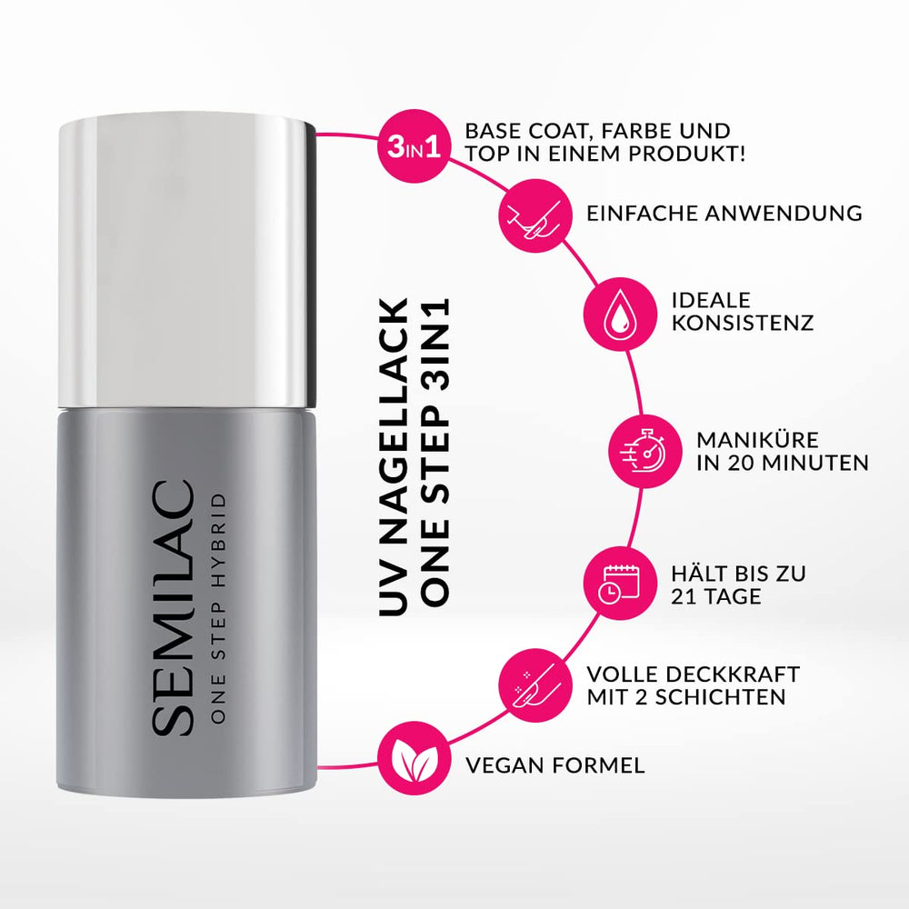 Oja UV Semilac One Step 3 in 1 S251 Crema di cocco 7ml