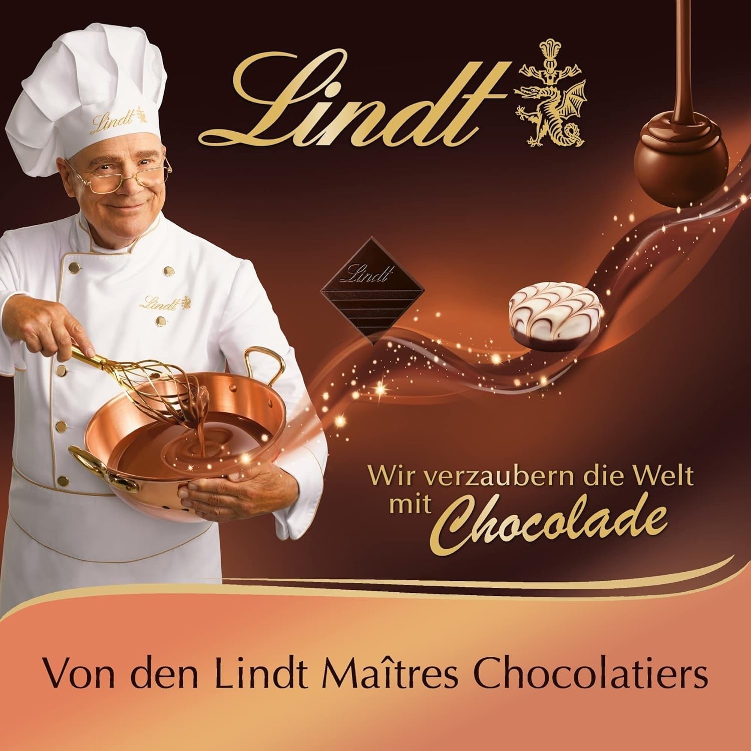 Lindt - Praline Creola, 15 bomboane de ciocolata in 4 sortimente delicioase, fara alcool, 165 grame Bomboane de Ciocolata Naty Shop